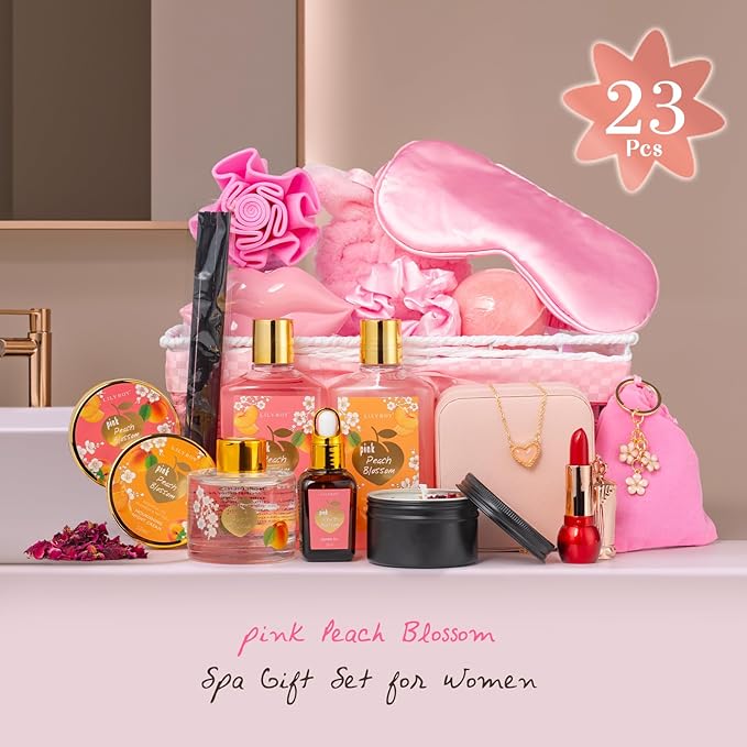 Mothers Day Gifts for Mom - 23-Piece Luxury Bath & Body Gift Basket for Women, Spa Kit for Her, Self Care Kit with Necklace, Diffuser & More | Perfect for Holiday, Christmas, Valentine's Day, Birthday-VivaGrace Women