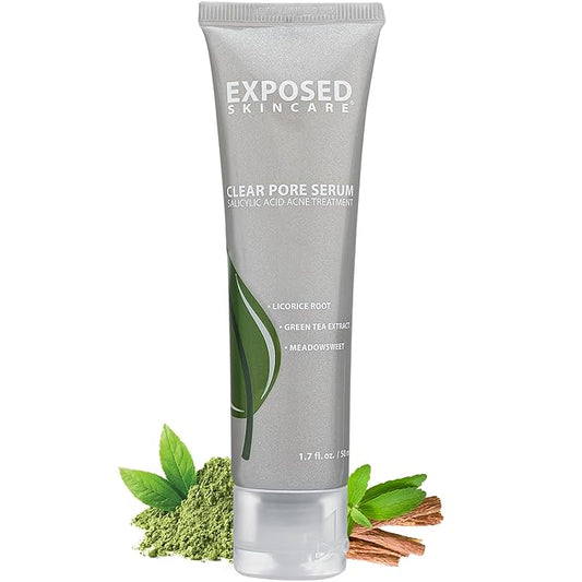 Exposed Skin Care Clear Pore Serum - Green Tea, Licorice Root, Salicylic Acid - Unisex Skin Serum for Oily, Sensitive Skin-VivaGrace Women