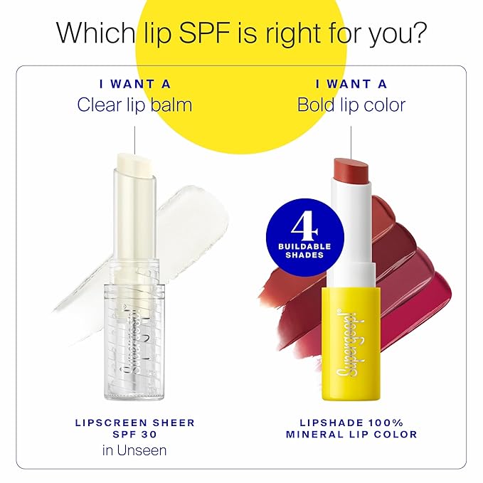 Supergoop! Lipscreen Sheer SPF 30 - Lightweight Clear Lip Balm with Acai Fruit Oil - Hydrates & Protects - Natural Finish - 0.12 oz-VivaGrace Women