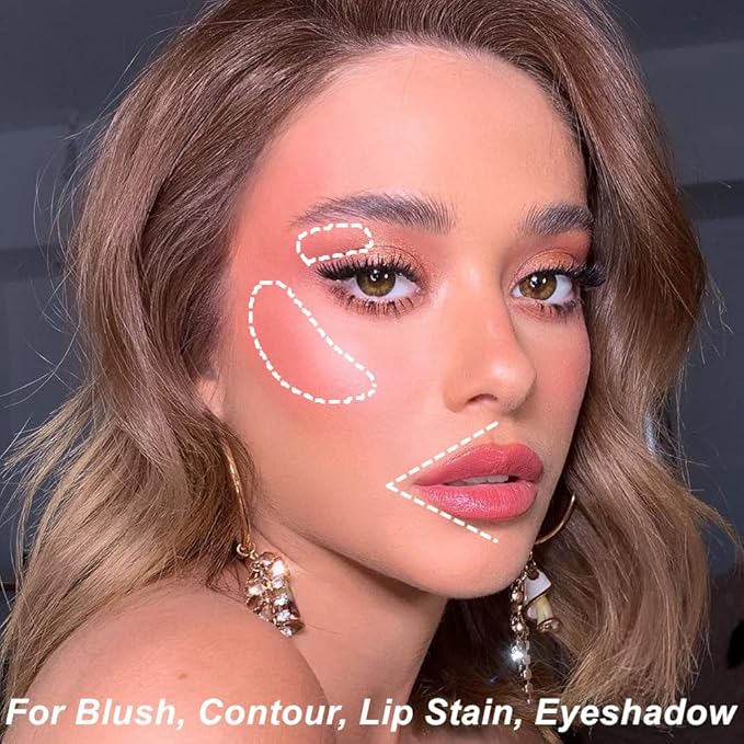 Mysense Liquid Blush Makeup Wand, Soft Cream Blush for Cheeks Tint, Matte Blush Contour Wand with Cushion Applicator, Dewy Finish, Weightless, Natural-Looking, 101 Ravishing-Nude Pink, 0.34fl.oz-VivaGrace Women