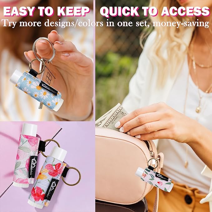 WK IEASON Lip Balm Holder Keychain Bulk Chapstick Holder Key chain-VivaGrace Women