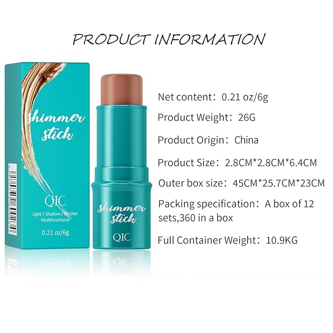 3Pcs Cream Contour Stick, with Highlighter Stick Milk Bronzer Stick Blush Stick, Face Contour Stick with Makeup Brush and Sponge, Easy to Sculpt the Face, Long Lasting, Waterproof-VivaGrace Women