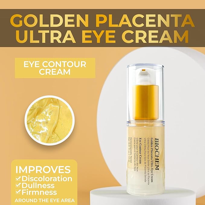 Golden Placenta Ultra Eye Cream - 0.51 fl oz / 15 ml, Luxury Eye Contour Treatment for Wrinkles and Dark Circles-VivaGrace Women