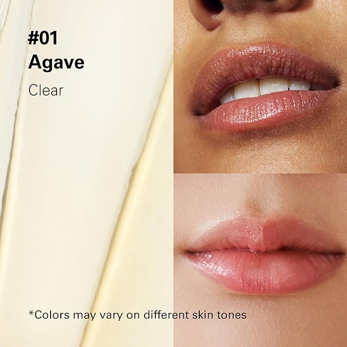 Melixir Vegan Lip Butter #01 Agave(Clear), Hydrating Tinted Lip Balm Stick, Bee-Free, Petrolatum-Free, Plant-Based With Shea Butter, Nourishing Care for Dry, Chapped Lips, Natural Finish-VivaGrace Women