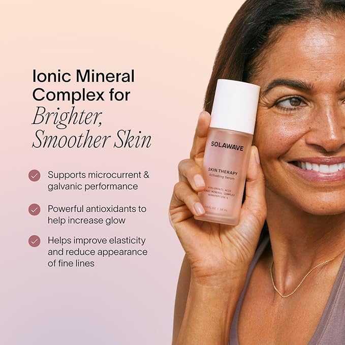 Solawave Wand Skin Therapy Activating Serum | Hyaluronic Acid and Peptides | Enhance Skincare Device Results | Hydrating Microcurrent Galvanic Current | Wrinkle Smoothing-VivaGrace Women