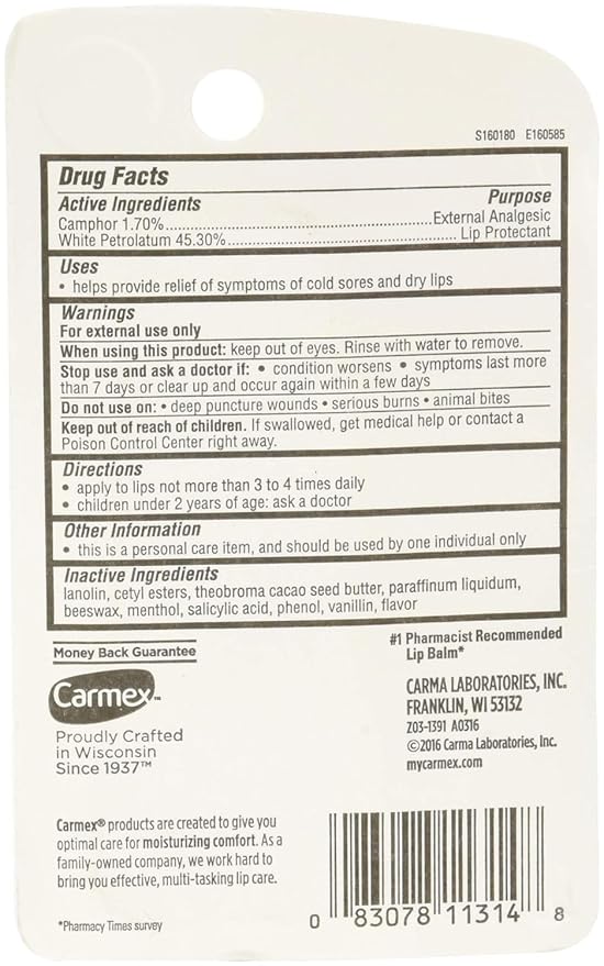 Carmex - Lip Moisturizing Tube, Original Balm - 0.35 Oz (3 each) Body Care/Beauty Care/Bodycare/BeautyCare...-VivaGrace Women