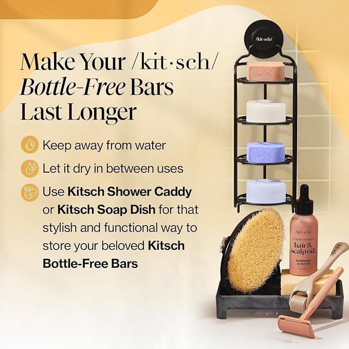 Kitsch Coconut Oil Shampoo and Conditioner Set – Deep Moisturizing Shampoo and Conditioner Bar for Dry Damaged Hair – Hydrating Solid Bars for Curly, Coily & Color Treated Hair – Made in USA-VivaGrace Women