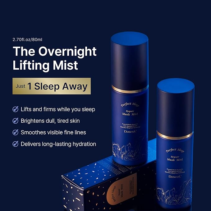 Perfect Sleep Repair Mask Mist 2.70fl.oz, Retinol-Infused Dual Layer Sleeping Serum-in-Mist for Overnight Skin Recovery, Lifting & Wrinkle Care, Deep Hydration & Radiance Boosting Korean Facial Spray-VivaGrace Women