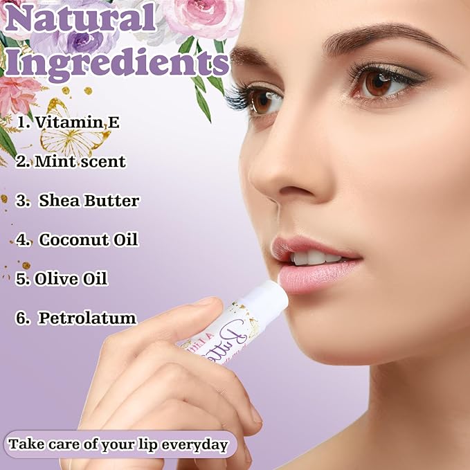 50 Sets 200 Pcs Baby Shower Hand Lotion and Lip Balm Gift Theme Baby Shower Party Favors Travel Size Hand Lotion and Lip Balm Bulk with Organza Bags Tags(Butterfly)-VivaGrace Women