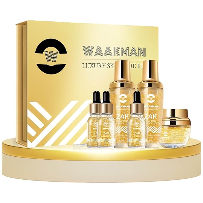 Luxury 24K Gold Moisturizing, Nourishing, Anti-Aging Moisturizer, Toner, Facial Cream & Serum Skincare Set-VivaGrace Women