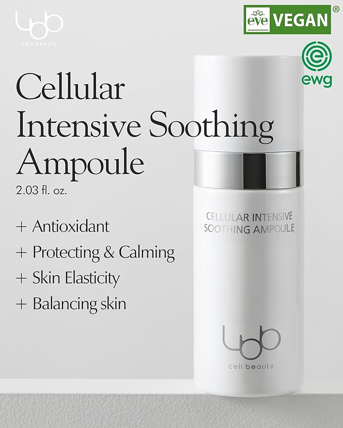 LBB Cellular Intensive Soothing Ampoule - Vegan Moisture Glow Calming Face Spray Serum - Skin Balancing, Radiance, Moisturizing - Tangerine Cellular Red Ginseng, Prebiotics 2.03 fl.oz.-VivaGrace Women