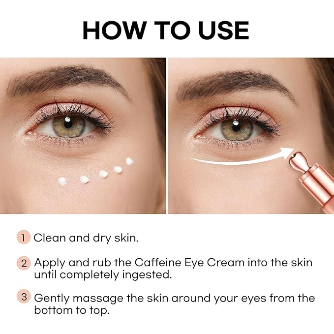 Eye Cream for Dark Circles and Puffiness: Caffeine - Retinol Cream- Anti Aging Wrinkles With Collagen Hyaluronic Acid Fine Lines Depuffer in 3-4 Weeks-15 mL-VivaGrace Women