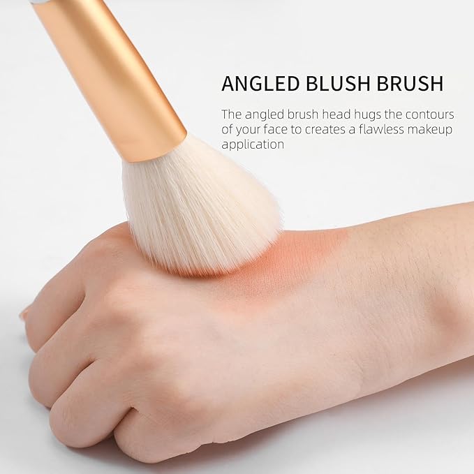 DUcare Angled Blush Brush, Fluffy Blush Brush for Cheeks, Multi-Purpose Face Makeup Brushes for Cream, Liquid Or Powder, Bronzers, Vegan & Cruelty-Free-VivaGrace Women
