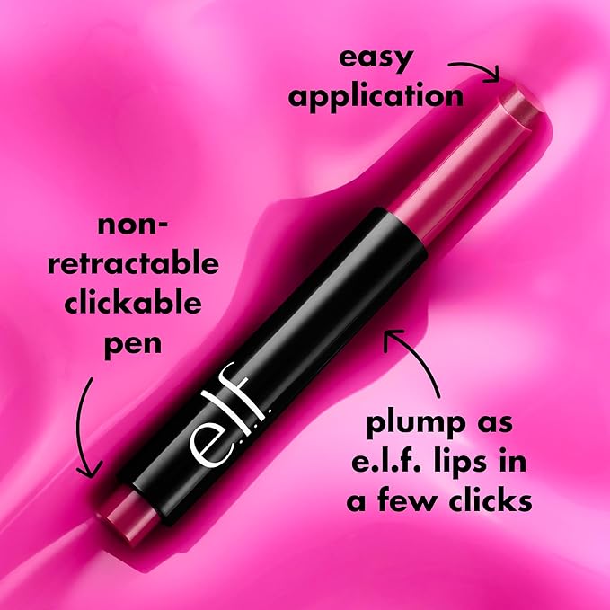 e.l.f. Pout Clout Lip Plumping Pen, Nourishing Lip Balm For Sheer Color & Shine, Plumps & Moisturizes, Vegan & Cruelty-Free, Plum on Over-VivaGrace Women