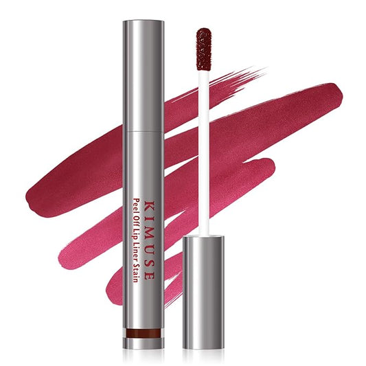 KIMUSE Peel Off Lip Liner Stain, Long Lasting Lip Tint Stain Peel Off, Waterproof, Transfer-Proof, Highly Pigmented Color Peel Off Lip Stain Liner, Matte Finish-VivaGrace Women