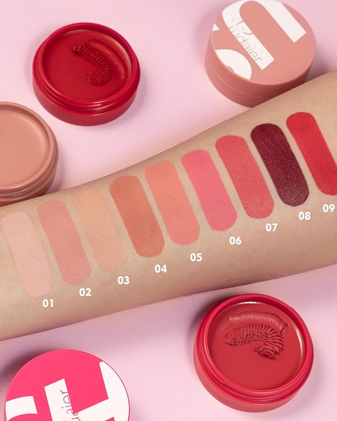 MAEPEOR Cream Blush 9 Color Smooth High-Pigmented Buildable Face Blush Long-Lasting Natural Look Face Blush for Cheeks (Color 01)-VivaGrace Women