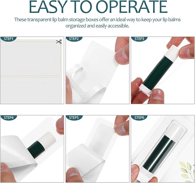 VILLCASE Lip Balm Pouches, 40pcs Plastic Lipstick Money Holder Clear Dome Lip Chap-Stick Money Cash Pounches, Lip Balm Cover for Gift Card DIY Crafts, Not Include Tape-VivaGrace Women