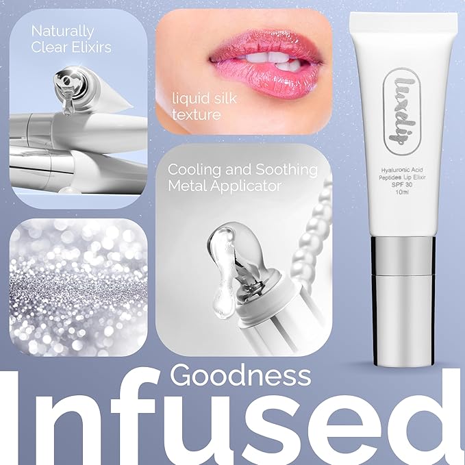 Tinted Lip Balm Elixir for OIder Women, Hydrating Vegan Lip Care with Sheer Color & Moisturizing Glow – Non-Sticky Nourishing Lip Treatment for Soft, Smooth Lips (Naturally Clear 10ml)-VivaGrace Women