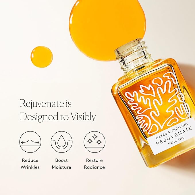 Naked & Thriving Rejuvenate Restorative Face Oil | Organic, Vegan, & Naturally-Derived Skin Care | Reduce the Look of Wrinkles and Moisturize Skin (1.18 oz/35 mL)-VivaGrace Women