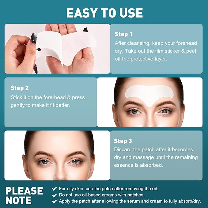 28 Pcs Forehead Wrinkle Patches - Anti Wrinkle Facial Patches with Collagen and Vitamin E for Face Overnight to Smoothing Fine Frown Lines & Wrinkles Treatment-VivaGrace Women