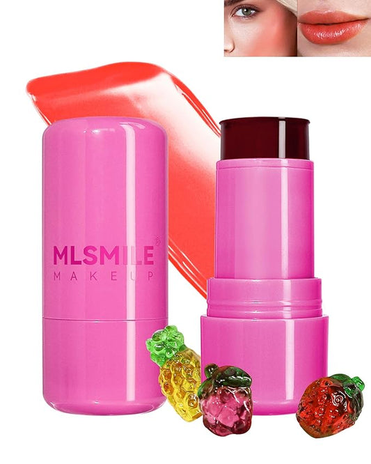 Makeup Jelly Tint,Cooling Water Jelly Tint Berry Blush Stick, Sheer Lip & Cheek Tint Stain, Long Lasting Waterproof Jelly Blush Lip Gloss, Vivid Color, Non-Sticky, Buildable Tinted Jelly Lip Stains-04-VivaGrace Women
