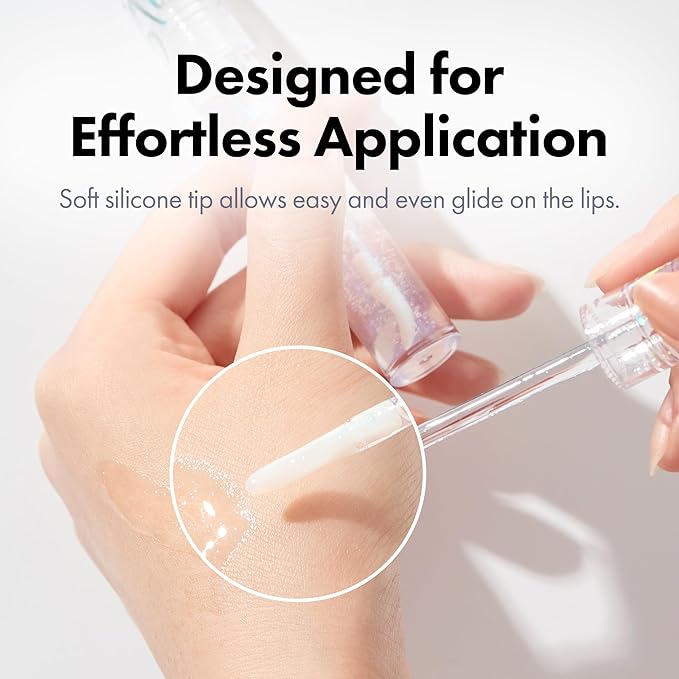 Rouge Star Glossy Lip Oil - Hydrating Lip Gloss - Non-Sticky Shine with Argan Oil & Vitamin - Deep Moisturization & Lip Softening 0.14 oz (Glossy Lip Oil)-VivaGrace Women