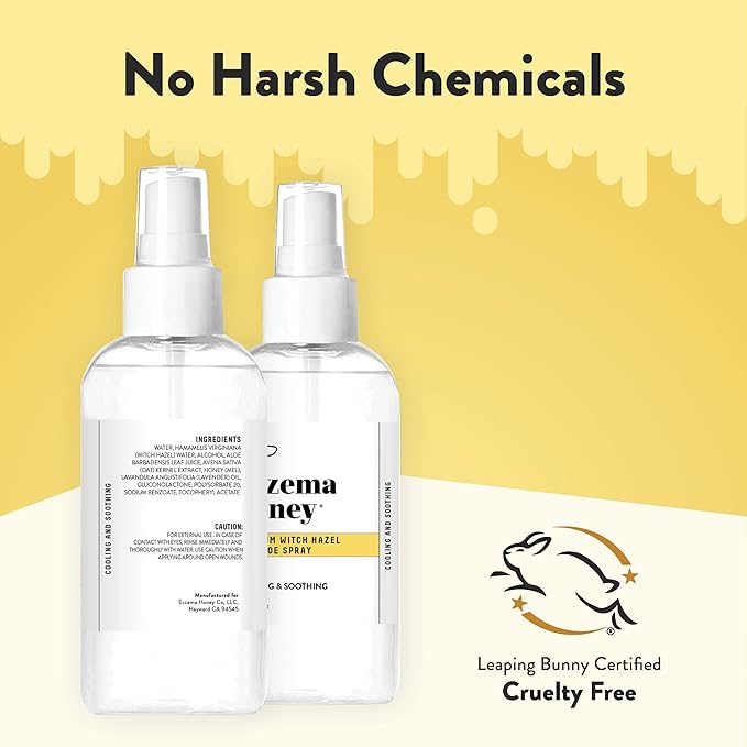 ECZEMA HONEY Premium Witch Hazel & Aloe Spray - Facial Mist Skin Care Product - Unscented Moisturizer, Dewy Makeup Spray, Aftershave & More (8 Oz)-VivaGrace Women