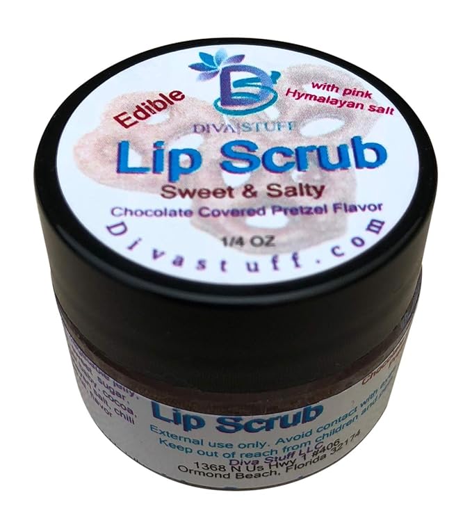 Diva Stuff Ultra Hydrating Lip Scrub for Soft Lips, Gentle Exfoliation, Moisturizer & Conditioner, Chocolate Covered Pretzel – ¼ oz (Made in the USA)-VivaGrace Women