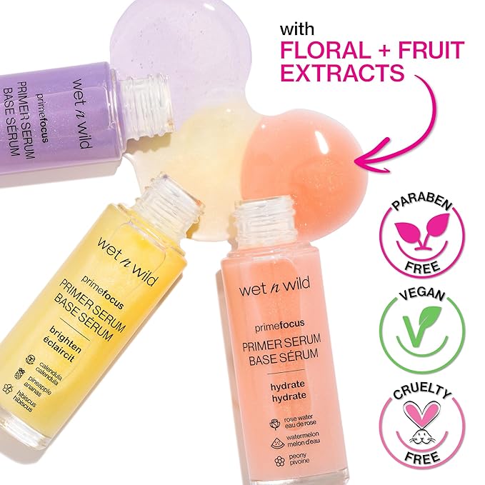 wet n wild Prime Focus Primer Serum for Face, Hydrating for Dry Skin, Makeup Primer Serum-VivaGrace Women