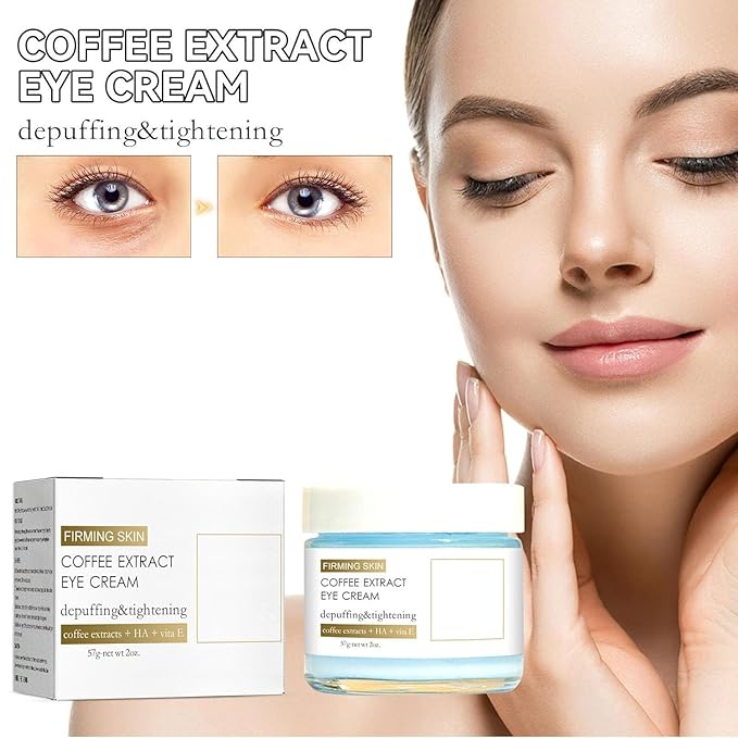 Caffeine Eye Cream, Caffeine Eye Cream, Caffeine Anti-Wrinkle Overnight Eye Cream, Firms and Reduces Eye Bags, Wrinkles, Dark Circles, and Fine Lines (2PCS)-VivaGrace Women