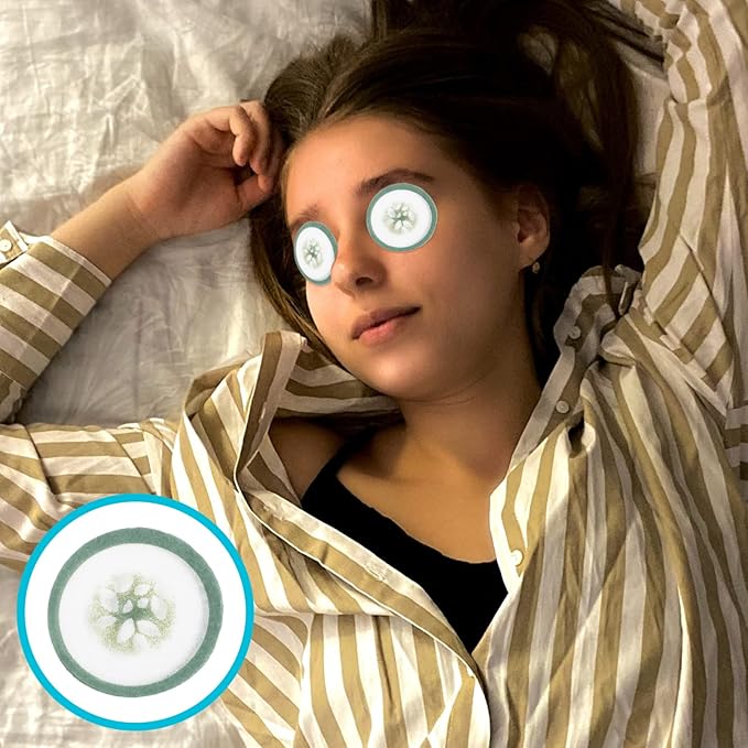 Mobestech Cucumber Eye Pads 100 Pads Non-woven Eye Soothing Spa Cooling Eye Patches with Fruit Vegetable Extracts for Eyes Reduce Dark Circles-VivaGrace Women