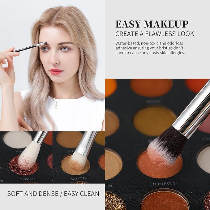 DUcare 15pcs Classic Black Makeup Brush Set with Bag Professional Soft Synthetic Foundation, Blending, Eyeshadow, Powder, Concealer Brushes for Flawless Makeup Application-VivaGrace Women