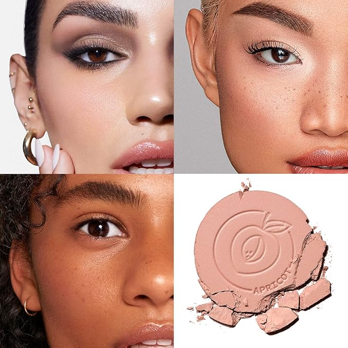 Face Blush, Powder Blush Makeup, Longlasting Highly Pigmented Face makeup, Smooth, Vegan & Cruelty Free, 1 Count, 01 APRICOT-VivaGrace Women