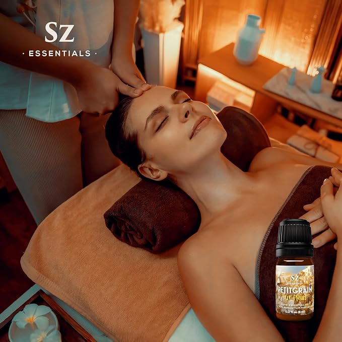 Petitgrain Sur Fleurs Essential Oil - 100% Pure and Undiluted - Extracted from Neroli-Bitter Orange Tree - Citrusy & Woody Scent with Fresh Neroli Floral Overtones - Therapeutic Grade-VivaGrace Women