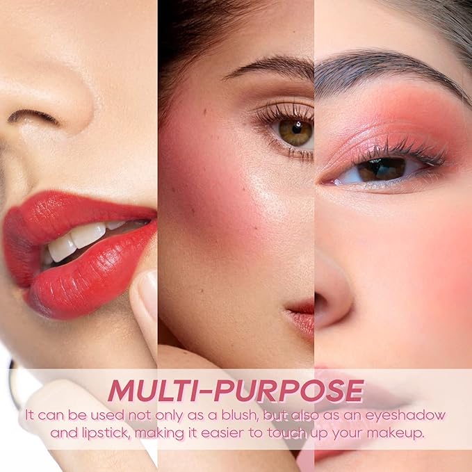 KYDA 2 Colors Liquid Blush Highlighter, Silky Matte Blush, High Glossy Face Illuminator, Natural Glow Finish, Blendable Formula, Set B-VivaGrace Women