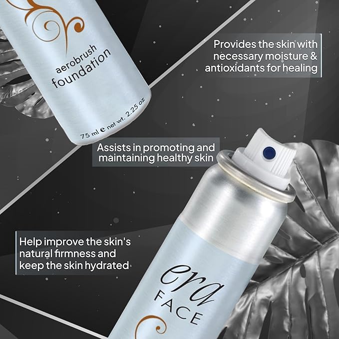 ERA Face spray makeup (R9 Chestnut - 2.25 oz) - airbrush foundation, everyday, buildable, professional spray on cosmetics by Era Beauty-VivaGrace Women
