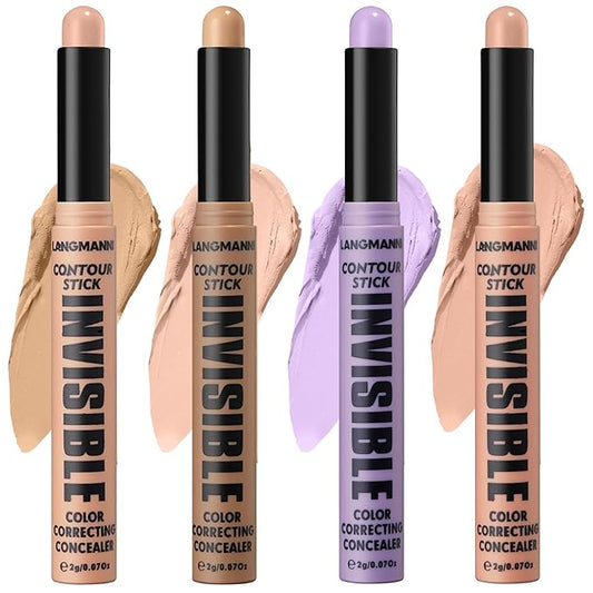 LANGMANNI Multi-Use Face Contour Stick,Highlighter & Concealer Stick, Combo Use For Correcting Color Balancing (#03+#04+#05+#06, 4 Count (Pack of 1))-VivaGrace Women