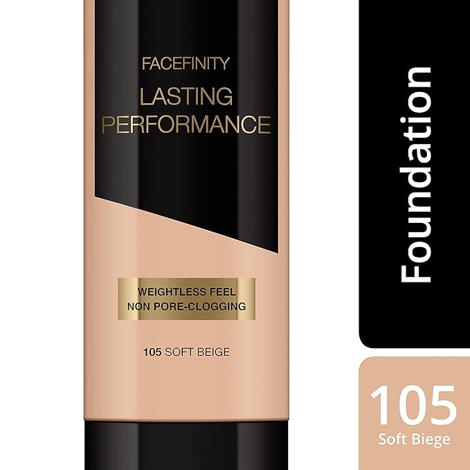 Facefinity Lasting Performance Foundation - 105 Soft Beige by Max Factor for Women - 1.18 oz Foundation-VivaGrace Women