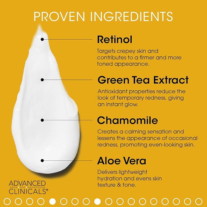 Advanced Clinicals Retinol Cream + Hyaluronic Acid Lotion Face & Body Skin Care. Anti Aging Dry Skin Rescue Creams Reduce Appearance Of Wrinkles, Fine Lines, & Sagging Skin, 16 Oz (Pack of 2)-VivaGrace Women