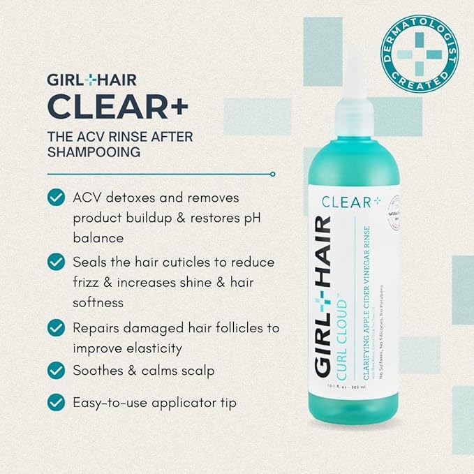 GIRL+HAIR Clear and Refresh Set, Refresh Plus Aloe Vera, Biotin, Apple Cider Vinegar Hair Rinse Removes Scalp Buildup, No Sulfates-VivaGrace Women