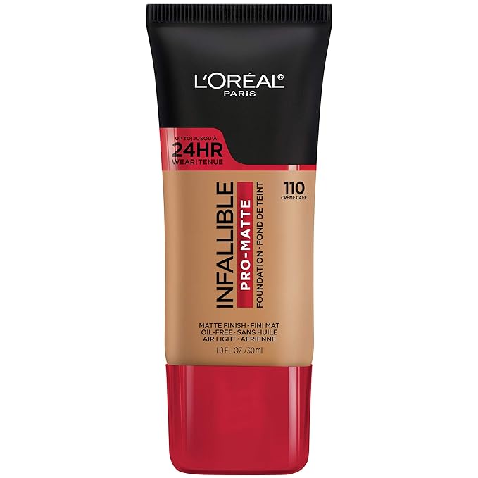 L'Oreal Paris Cosmetics Makeup Infallible Pro-Matte Liquid Longwear Foundation, Créme Café, 1 fl oz.-VivaGrace Women