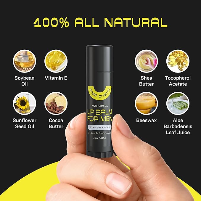 Lip Balm for Men - All Natural Mens Chapstick - Mens Lip Balm - Contains Vitamin E and Beeswax - Chapstick for Men - Peppermint, Coconut & Vanilla Lip Balm - 6 Pack Lip Balm Men-VivaGrace Women