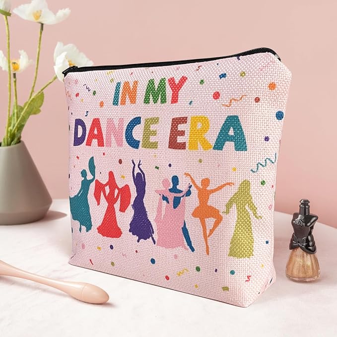 My Dance Era Canvas Zipper Cosmetic Bag, Small Makeup Bag for Women, Friends, Daughter, Sister for Dancers, Dancer Birthday Gifts for Girls (Pink)-VivaGrace Women