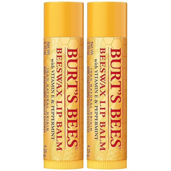 Burt's Bees Lip Balm Easter Basket Stuffers - Original Beeswax, Lip Moisturizer With Responsibly Sourced Beeswax, Tint-Free, Natural Conditioning Lip Treatment, 2 Tubes, 0.15 oz. (Pack of 2)-VivaGrace Women