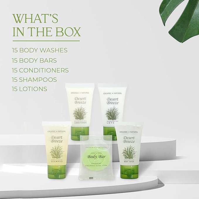 Desert Breeze | 1-Shoppe All-In-Kit | Hotel Size Amenities Set | Hotel/AirBnB/VRBO/Vacation Rental Soap Set | (75 pcs)-VivaGrace Women