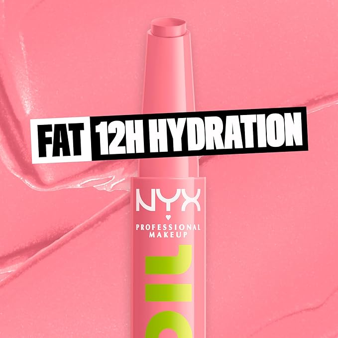 NYX PROFESSIONAL MAKEUP Fat Oil Slick Click, Lightweight, Buildable, Pigmented Vegan Lip Balm - Clout-VivaGrace Women
