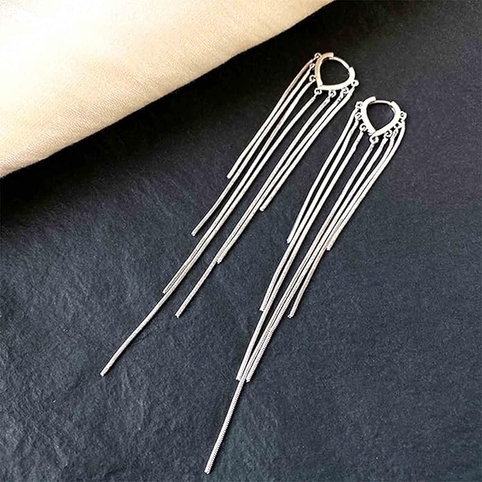 Boho Long Tassel Chain Earrings Fringe Drop Dangle Earrings Gold Dangling Chain Tassel Earrings Vintage Statement Earrings Jewelry for Women and Girls Gifts-VivaGrace Women