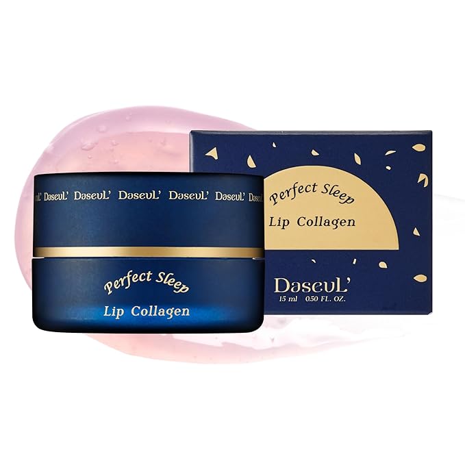 Perfect Sleep Lip Collagen 0.52fl.oz/15ml, Hydrolyzed Collagen+Rice Protein, Willow Bark Extract & Peptide to Nourish, Moisturize & Exfoliate the lips, Sleep-Beauty, Korean Overnight Lip Mask-VivaGrace Women