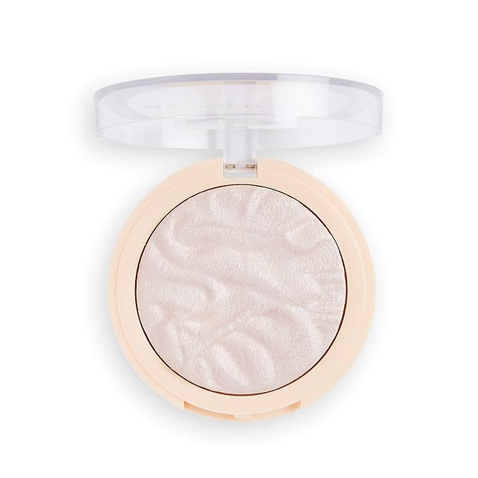 Revolution Beauty, Reloaded Pressed Powder Highlighter, Intensely Pigmented for a High Impact Dewy Finish, Peach Lights, 0.22 Oz.-VivaGrace Women