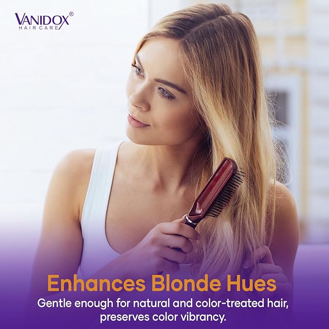 Sulfate Free Brass Toning Purple Shampoo for Blondes, Brown Highlighted, or Bleached Hair, Infused with Purple Rice Extract, Hyaluronic Acid, Vitamin E, and Chamomile Extract (16 fl oz)-VivaGrace Women